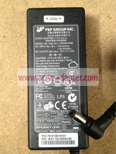 FSP 19V 3.42A AC adapter FSP FSP065-RAB For LD-2657DF LD-3255VX Power Cord Supply